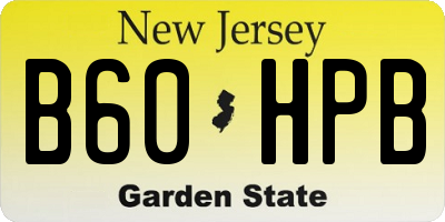 NJ license plate B60HPB