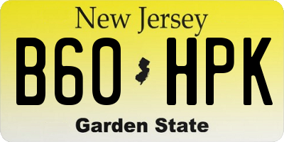 NJ license plate B60HPK