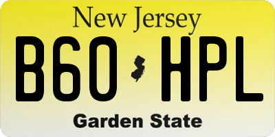 NJ license plate B60HPL