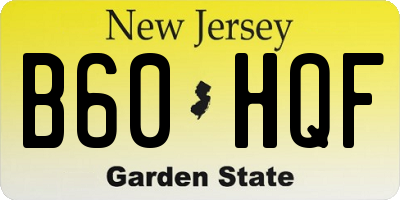 NJ license plate B60HQF