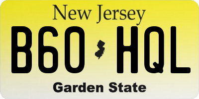 NJ license plate B60HQL