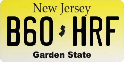 NJ license plate B60HRF