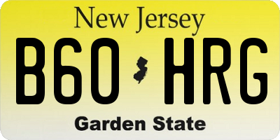 NJ license plate B60HRG