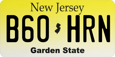 NJ license plate B60HRN