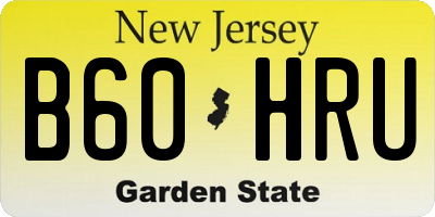 NJ license plate B60HRU