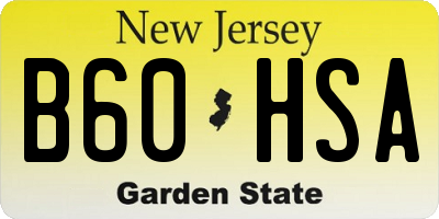NJ license plate B60HSA