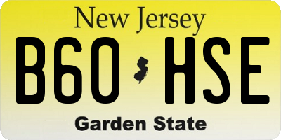 NJ license plate B60HSE