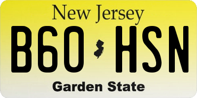 NJ license plate B60HSN