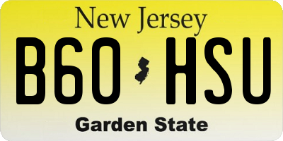 NJ license plate B60HSU