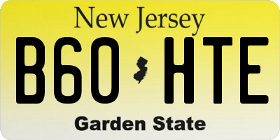 NJ license plate B60HTE