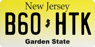 NJ license plate B60HTK