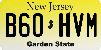 NJ license plate B60HVM