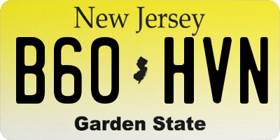 NJ license plate B60HVN