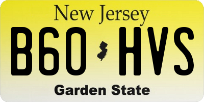 NJ license plate B60HVS