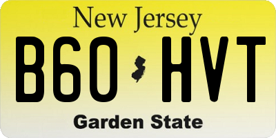 NJ license plate B60HVT
