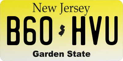 NJ license plate B60HVU