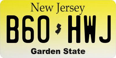 NJ license plate B60HWJ