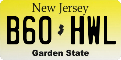 NJ license plate B60HWL