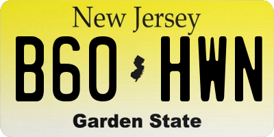 NJ license plate B60HWN