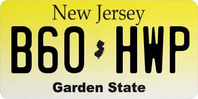 NJ license plate B60HWP