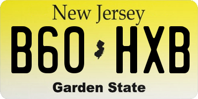 NJ license plate B60HXB