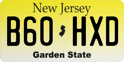 NJ license plate B60HXD