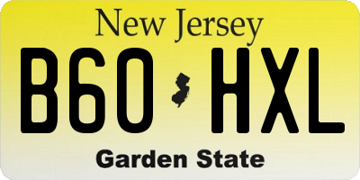 NJ license plate B60HXL
