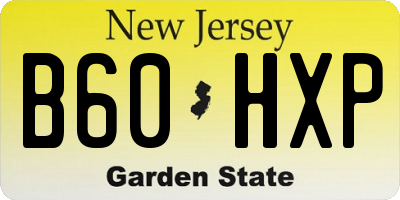 NJ license plate B60HXP