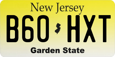 NJ license plate B60HXT