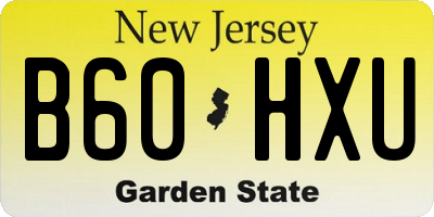 NJ license plate B60HXU