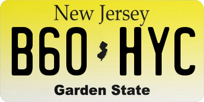 NJ license plate B60HYC