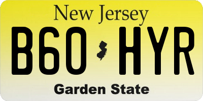 NJ license plate B60HYR