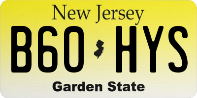 NJ license plate B60HYS