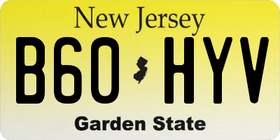 NJ license plate B60HYV