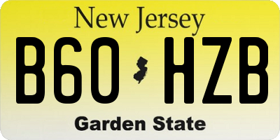NJ license plate B60HZB