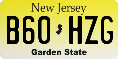 NJ license plate B60HZG