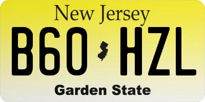 NJ license plate B60HZL