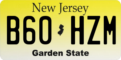 NJ license plate B60HZM