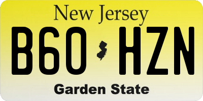 NJ license plate B60HZN