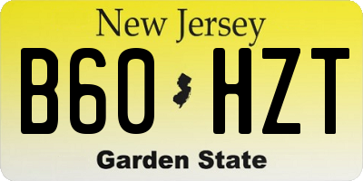 NJ license plate B60HZT