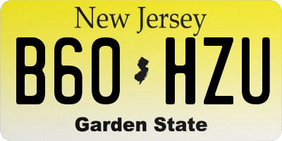 NJ license plate B60HZU