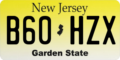 NJ license plate B60HZX