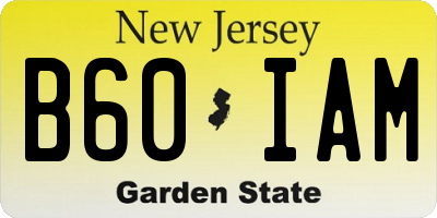 NJ license plate B60IAM