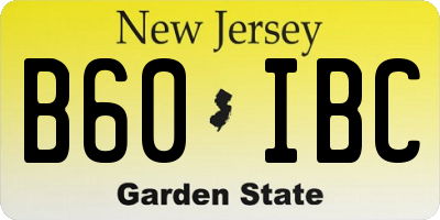 NJ license plate B60IBC