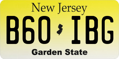 NJ license plate B60IBG