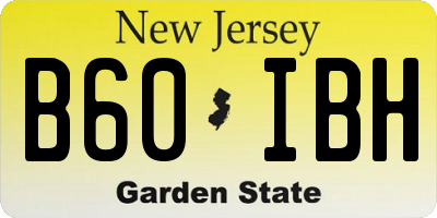 NJ license plate B60IBH