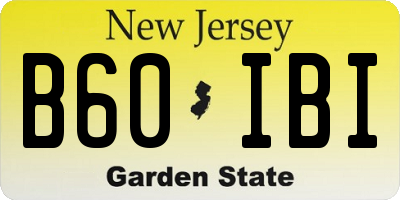 NJ license plate B60IBI
