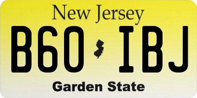 NJ license plate B60IBJ