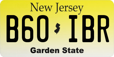 NJ license plate B60IBR