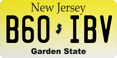 NJ license plate B60IBV